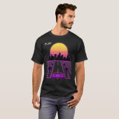 Vaporwave Sunset Synthwave Cyberpunk Outrun 80er M T-Shirt (Vorne ganz)