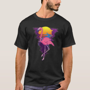 Vaporwave Sunset Tropical Palm Trees Exotic Animal T-Shirt
