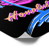 Vaporwave Synth Outrun Sunset 80er Beach Retro Hon Poster (Ecke)