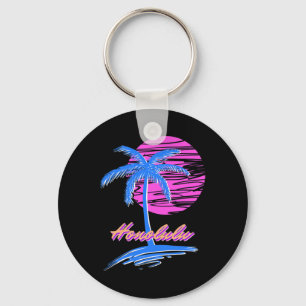 Vaporwave Synth Outrun Sunset 80er Beach Retro Hon Schlüsselanhänger