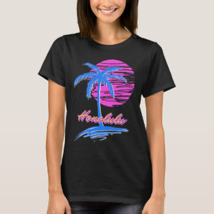 Vaporwave Synth Outrun Sunset 80er Beach Retro Hon T-Shirt