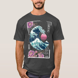 Vaporwave Synthwave 80er Jahre Japan Great Wave T-Shirt