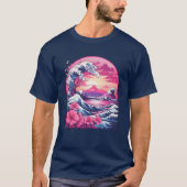 Vaporwave Synthwave 80er Jahre Japan Great Wave T-Shirt (Vorderseite)
