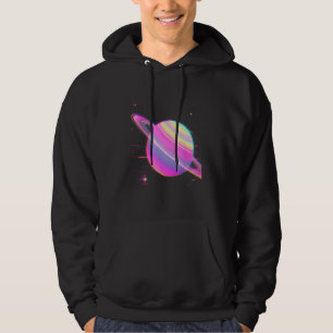 Vaporwave Synthwave Glitch Saturn 80er 90s Y2K Aes Hoodie