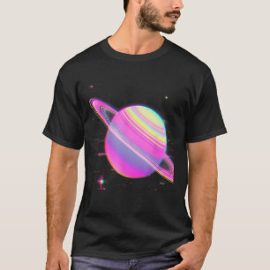 Vaporwave Synthwave Glitch Saturn 80er 90s Y2K Aes T-Shirt