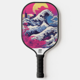 Vaporwave Synthwave Japan der 80er Jahre - witzig Pickleball Schläger