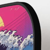 Vaporwave Synthwave Japan der 80er Jahre - witzig Pickleball Schläger (Linke Seite)