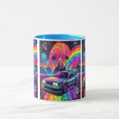 Vaporwave Synthwave Pride-Flagge Delorean Tasse (Zentrum)