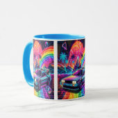 Vaporwave Synthwave Pride-Flagge Delorean Tasse (Vorderseite Links)