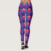 Vaporwave Synthwave Raumfahrer-Muster Leggings (Rückseite)