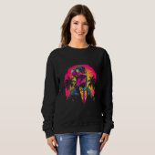 Vaporwave Synthwave Retro Dinosaurier Trex 80er Re Sweatshirt (Vorne ganz)