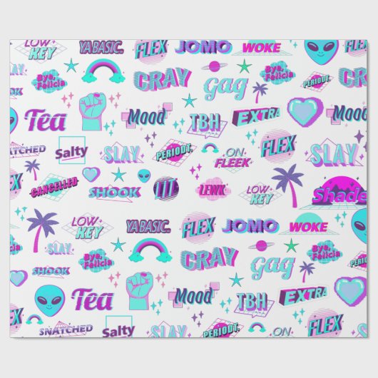 Vaporwave TikTok Trending Gift Wrap Wrapping Paper Geschenkpapier (Flach)