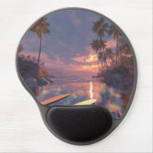 Vaporwave-Tropischer-Sonnenuntergangs-Pool-Mauspad