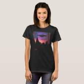 Vaporwave UFO Synthwave Alien Retro Glitch 90s Aes T-Shirt (Vorne ganz)