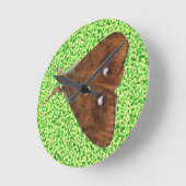 Vapourer Moth Wall Clock Runde Wanduhr (Winkel)
