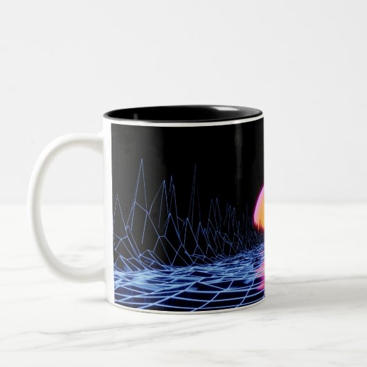 Vapourwave-Tasse Zweifarbige Tasse (Links)