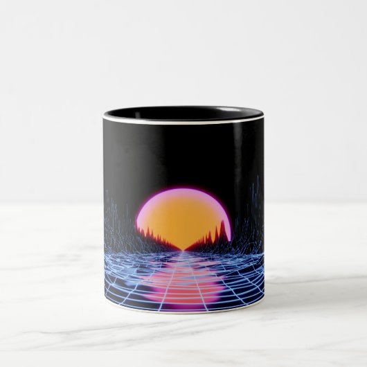Vapourwave-Tasse Zweifarbige Tasse (Mittel)