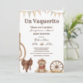 Vaquerito en Camino Spanish cowboy baby shower Einladung (Stehend Vorderseite)