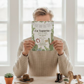 Vaquerito en Camino Spanish cowboy baby shower Einladung