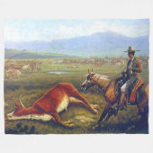 Vaquero C 1830 Der alte Westen Der Cowboy Fleecedecke (Vorderseite (Horizontal))
