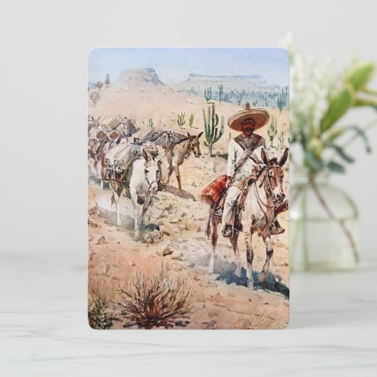 "Vaquero Pack Train" von Edward Borein Einladung (Stehend Vorderseite)