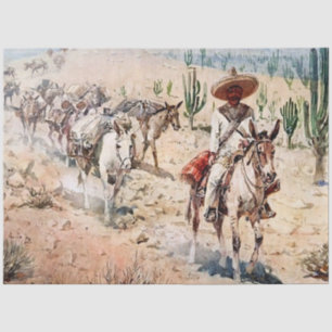 „Vaquero Pack Train“ von Edward Borein Seidenpapier