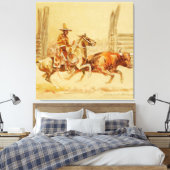 Vaquero und Steer von Edward Borein Leinwanddruck (Insitu (Schlafzimmer))