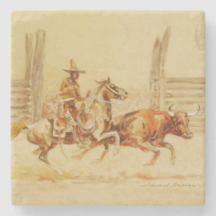 Vaquero und Steer von Edward Borein Steinuntersetzer