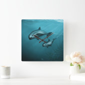 Vaquita Porpoises Quadratische Wanduhr (Zuhause)