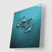Vaquita Porpoises Quadratische Wanduhr (Winkel)