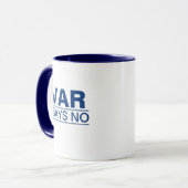 "VAR Says No" (Blue Design) Funny Football Tasse (Vorderseite Links)
