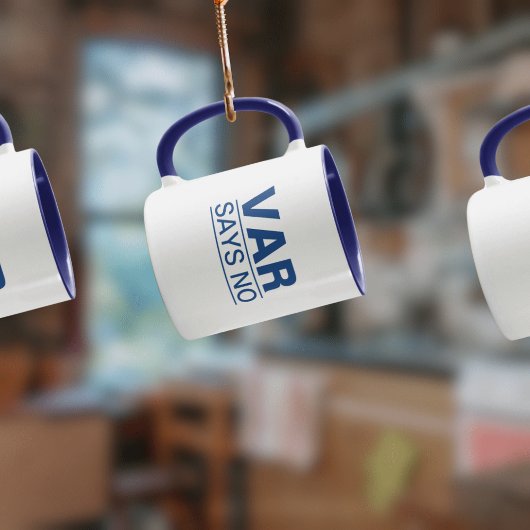 "VAR Says No" (Blue Design) Funny Football Tasse