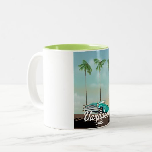 Varadero Cuba Reiseposter Zweifarbige Tasse (Vorderseite Links)