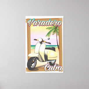 Varadero kubanisches Vintage-Rollerposter Leinwanddruck