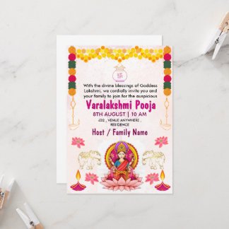 Varalakshmi Vratham Einladungskarte | Pooja Einladung