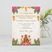 Varalakshmi Vratham Invitation Card, Puja Invite Einladung (Stehend Vorderseite)