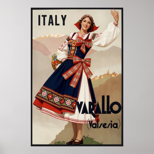 Varallo, Italien Reiseplakat. Poster (Vorne)