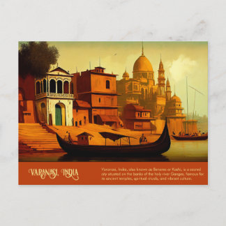 Varanasi India Painting Postkarte