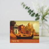 Varanasi India Painting Postkarte (Stehend Vorderseite)