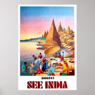Varanasi, Indien, Ganges Poster
