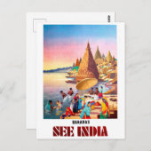 Varanasi, Indien, Ganges River Postkarte (Vorne/Hinten)
