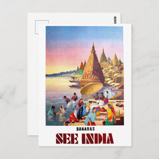 Varanasi, Indien, Ganges River Postkarte (Vorne/Hinten)