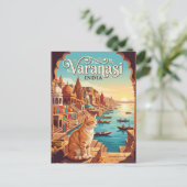 Varanasi Indien Postkarte (Stehend Vorderseite)