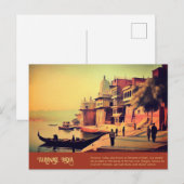 Varanasi Vintag Indien Malerei Postkarte (Vorne/Hinten)