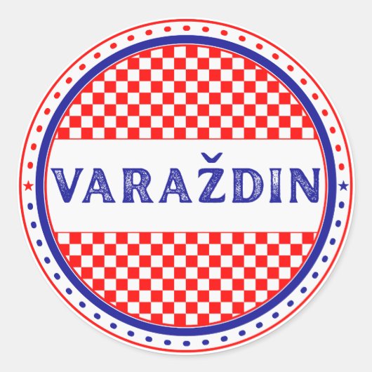 Varaždin City Pride Emblem – Croatian Identity Runder Aufkleber (Vorderseite)