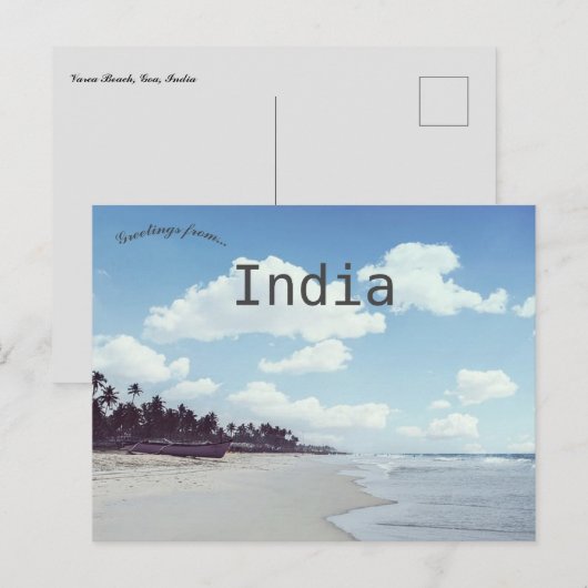 Varca Beach Goa Indien Postkarte (Vorne/Hinten)