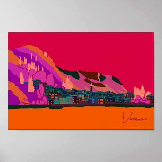 Varenna am Night Lake Como Italien - Anreise zur A Poster (Vorne)