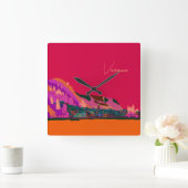 Varenna am Night Lake Como Italien - Anreise zur A Quadratische Wanduhr (Zuhause)