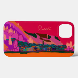 Varenna at Night Como Italien Illustration Travel Case-Mate iPhone Hülle