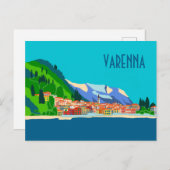 Varenna Como Italien Illustration Postkarte (Vorne/Hinten)